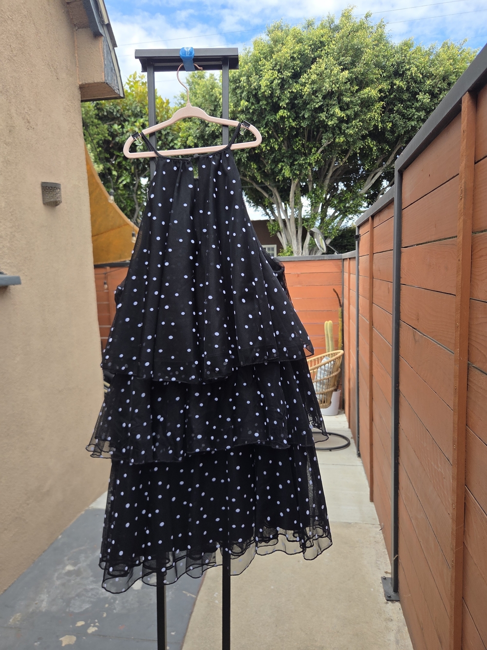 Kate Spade Polka Dot Tiered Black Cocktail Dress (Small) - Picture 3 of 5
